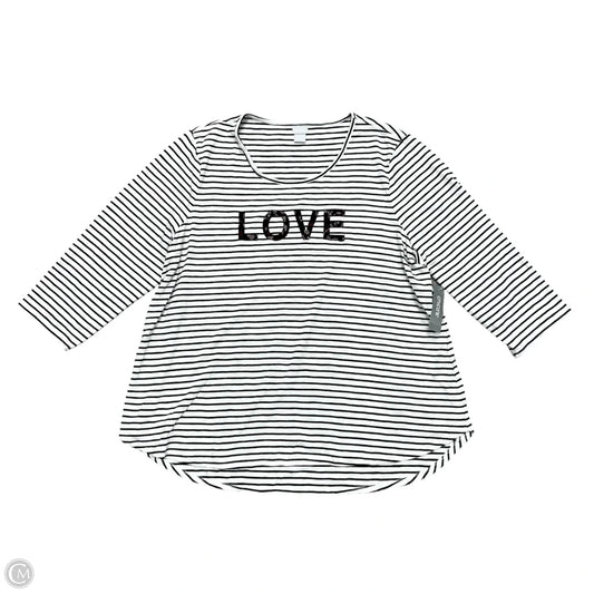 Top Long Sleeve By Chicos In Striped Pattern, Size: Xxl