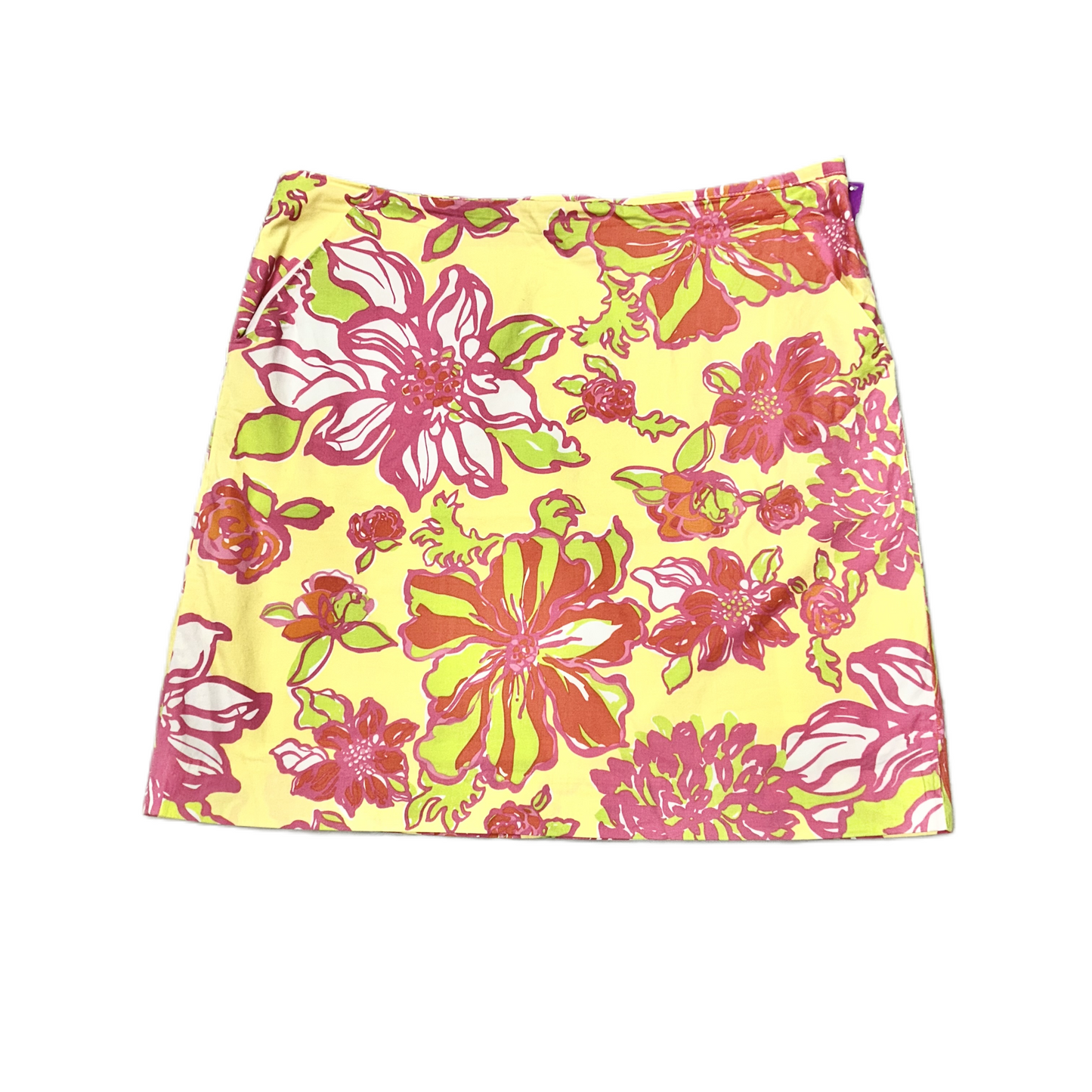 Pink & Yellow Skirt Designer By Lilly Pulitzer, Size: 12