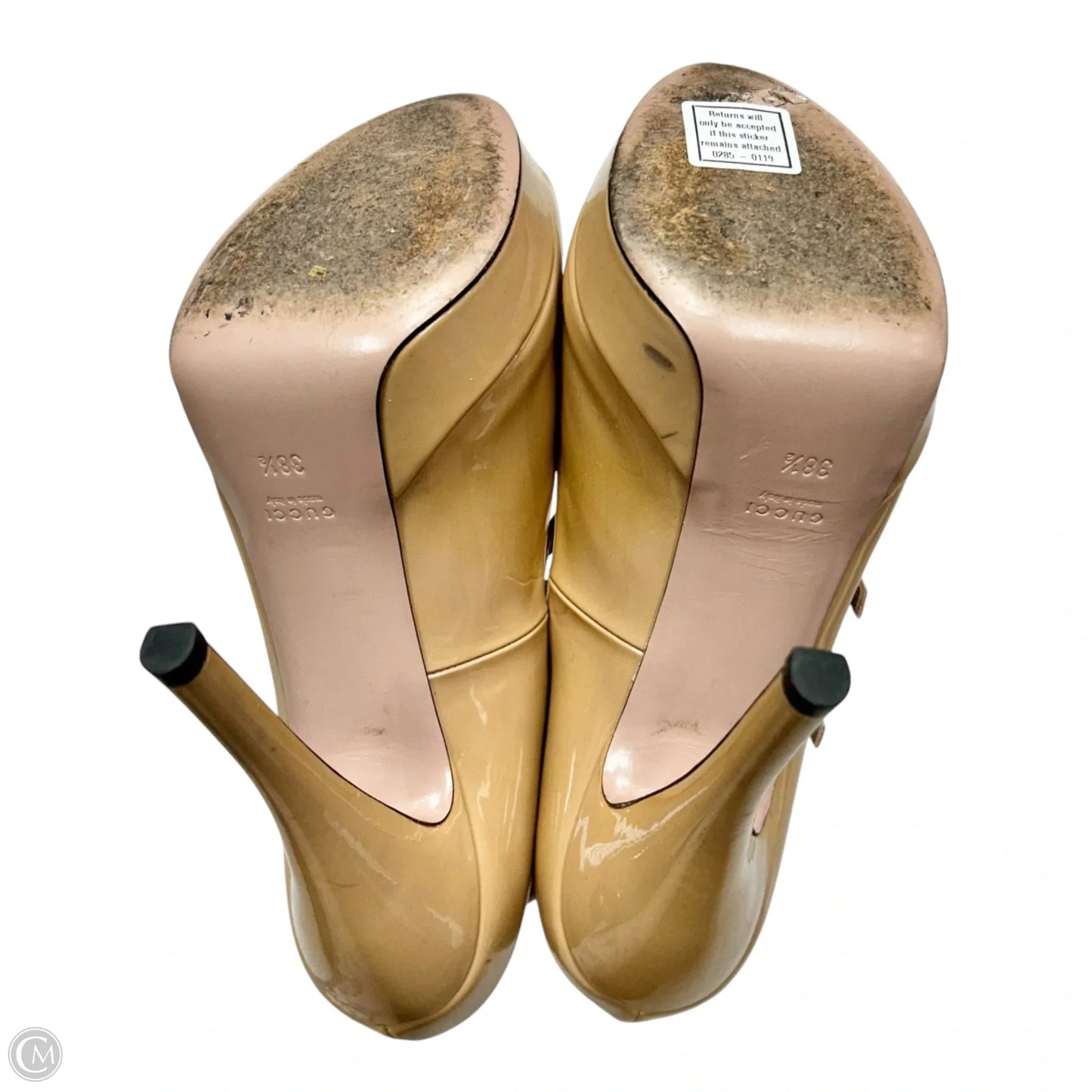 Shoes Luxury Designer By Gucci In Beige, Size: 8