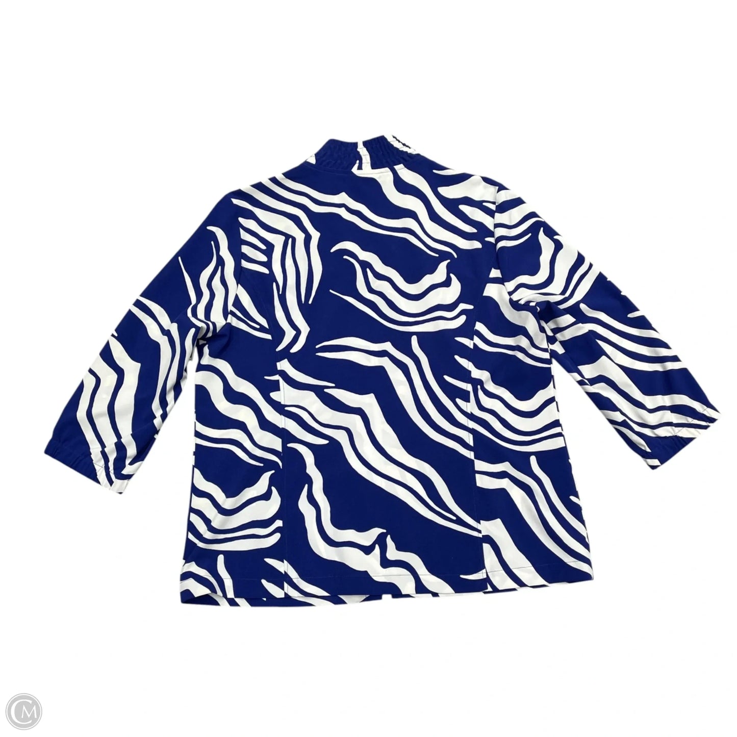 Jacket Other By Zenergy By Chicos In Blue & White, Size: L