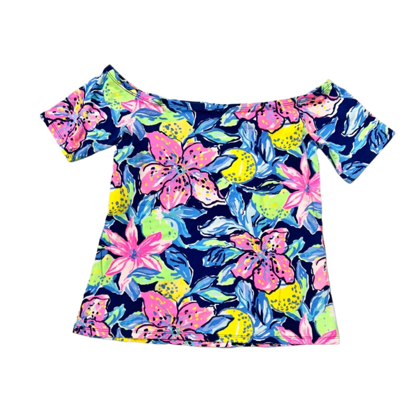 Top Short Sleeve Designer By Lilly Pulitzer In Floral Print, Size: S