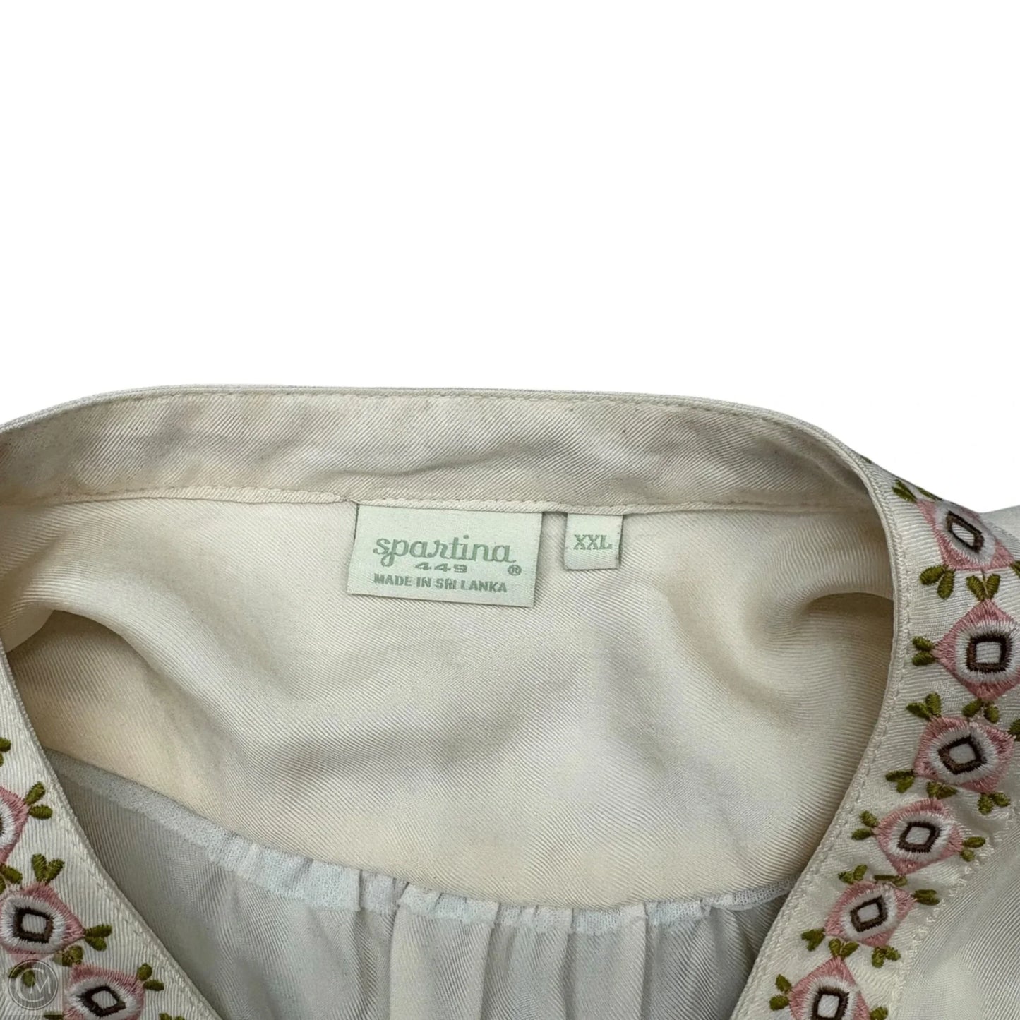 Jacket Other By Spartina In Cream & Pink, Size: Xxl