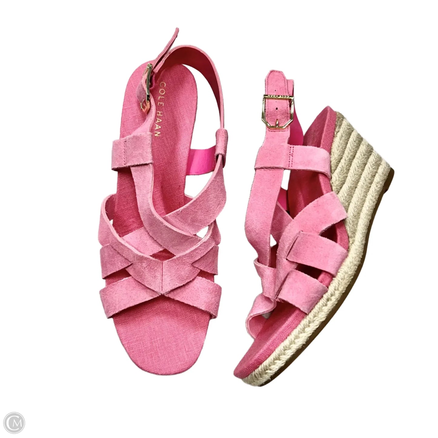 Sandals Heels Wedge By Cole-haan In Pink, Size: 6.5