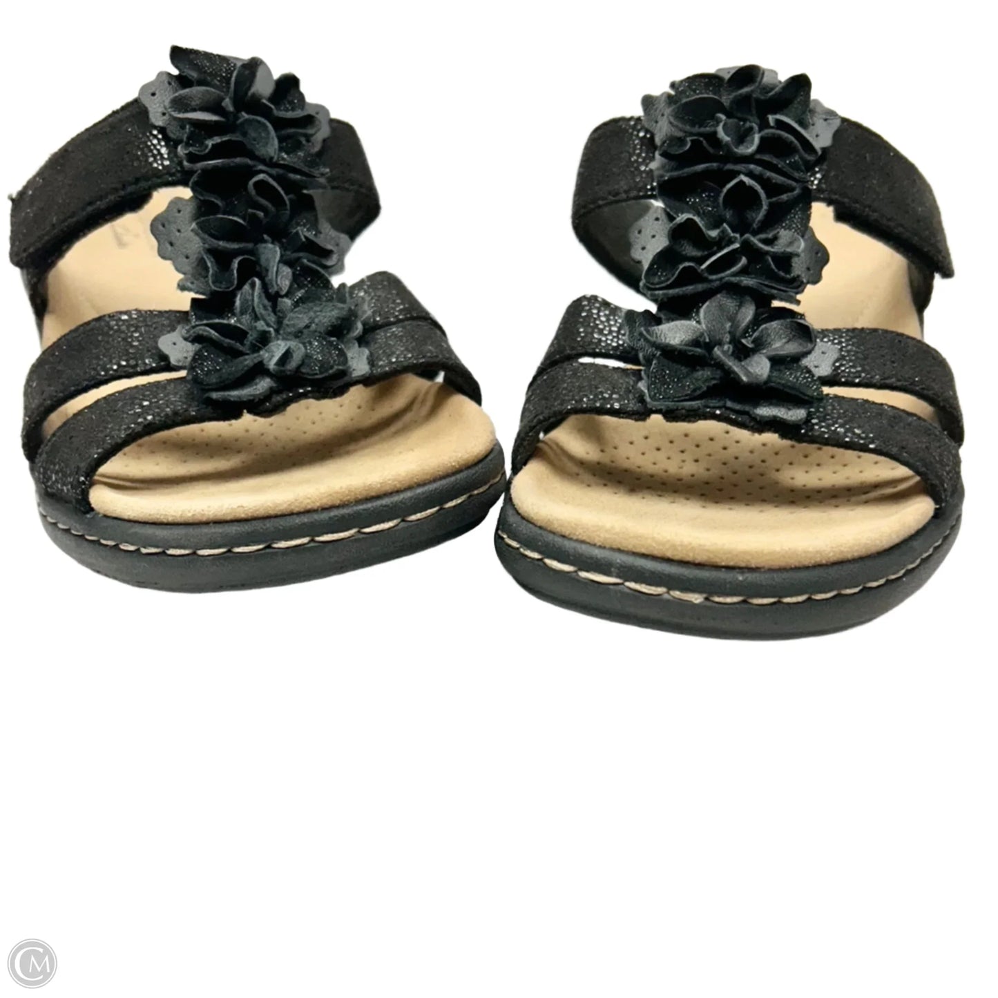 Sandals Flats By Clarks In Black, Size: 6.5