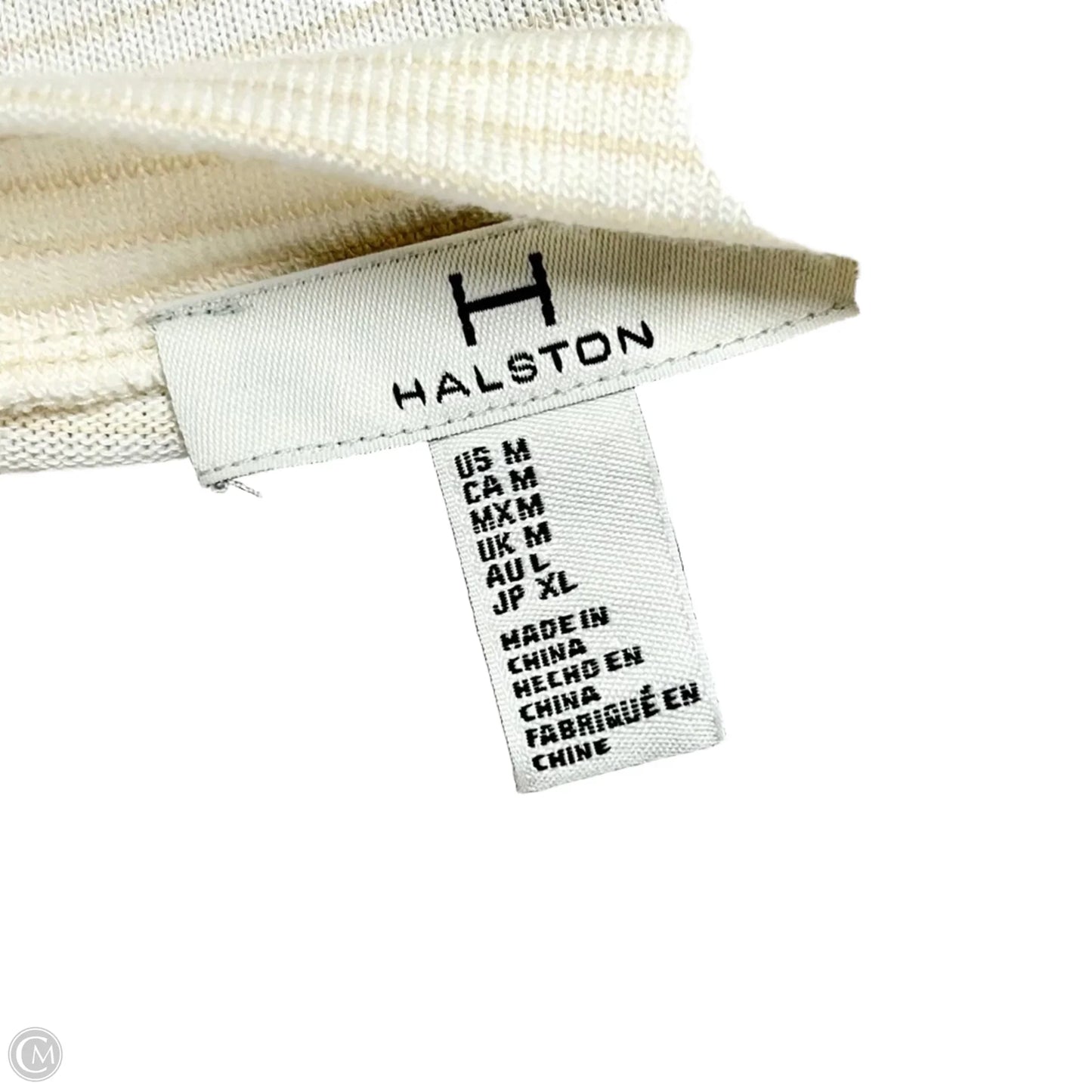 Top Short Sleeve Designer By Halston In Tan, Size: M