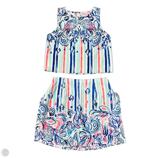 Top Sleeveless 2pc Set Designer By Lilly Pulitzer In Blue & Pink, Size: S