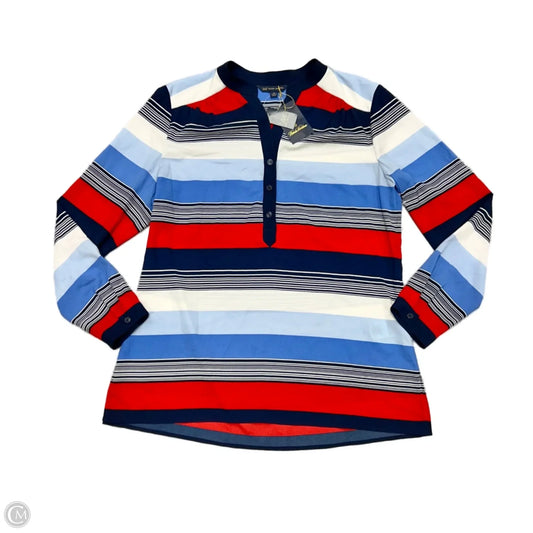 Top Long Sleeve By Brooks Brothers In Blue & Red & White, Size: Xl