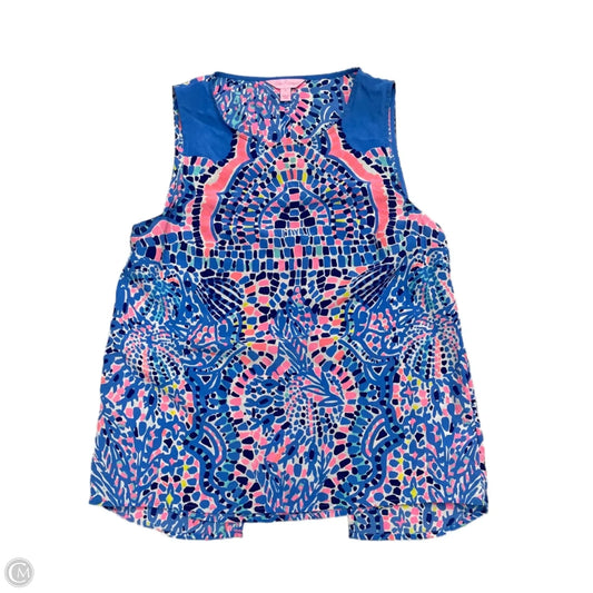 Top Sleeveless Designer By Lilly Pulitzer In Blue & Orange, Size: S