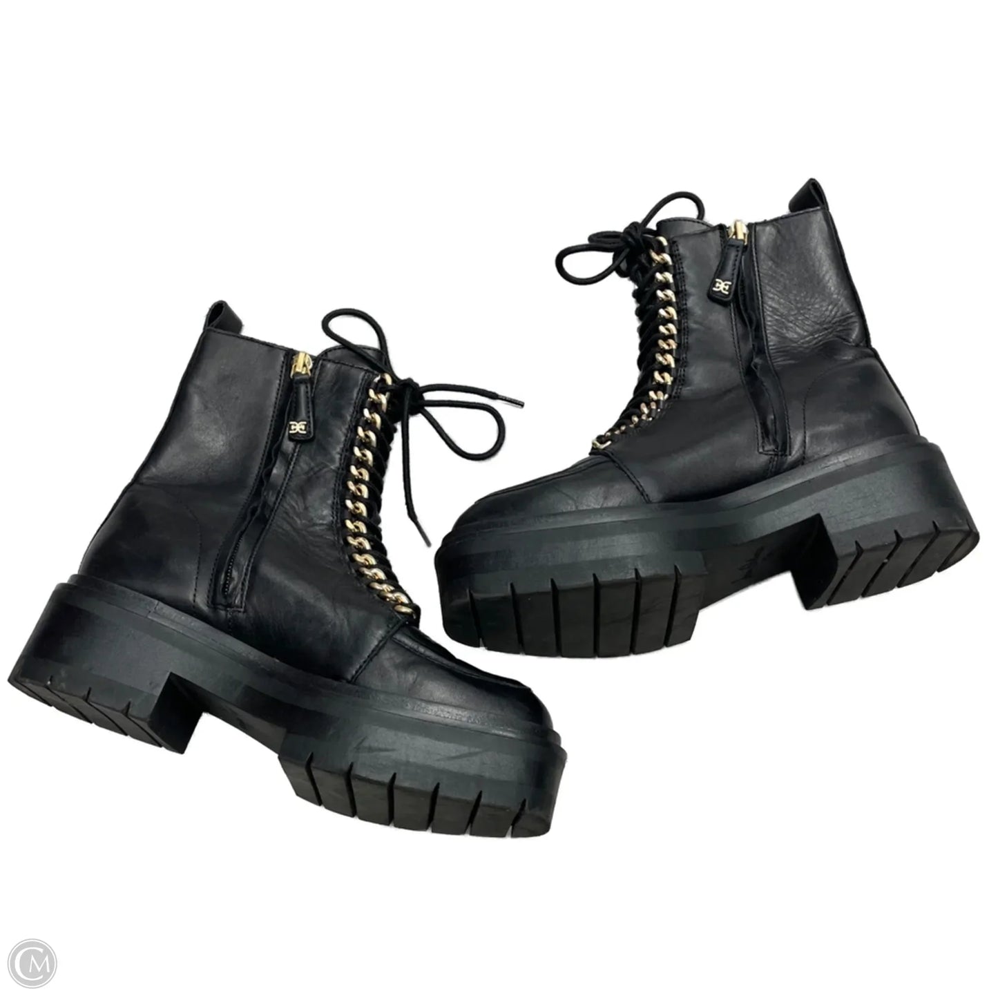 Boots Combat By Sam Edelman In Black & Gold, Size: 5.5