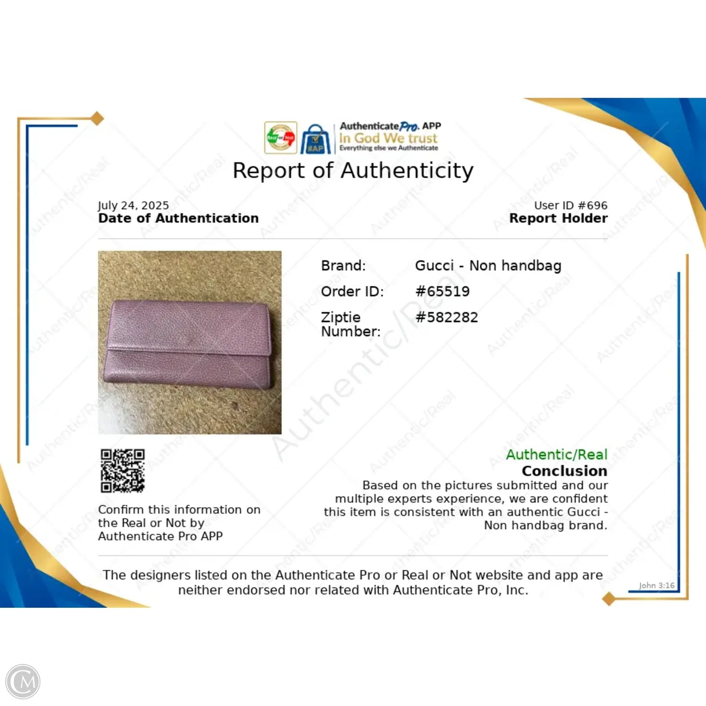 Wallet Luxury Designer By Gucci, Size: Large