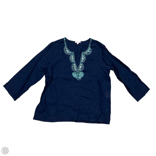 Top Long Sleeve Designer By Lilly Pulitzer In Navy, Size: Xl