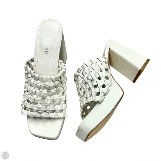 Sandals Heels Block By Marc Fisher In Ivory, Size: 8