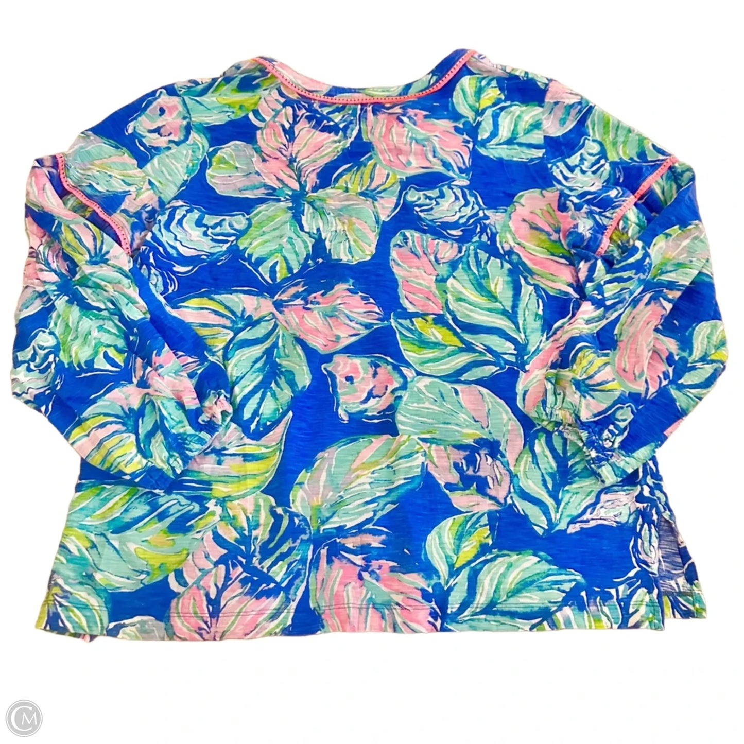 Top Long Sleeve Designer By Lilly Pulitzer In Blue & Pink, Size: Xl