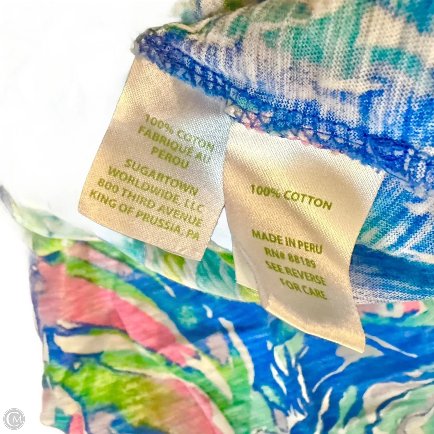 Top Long Sleeve Designer By Lilly Pulitzer In Blue & Pink, Size: Xl