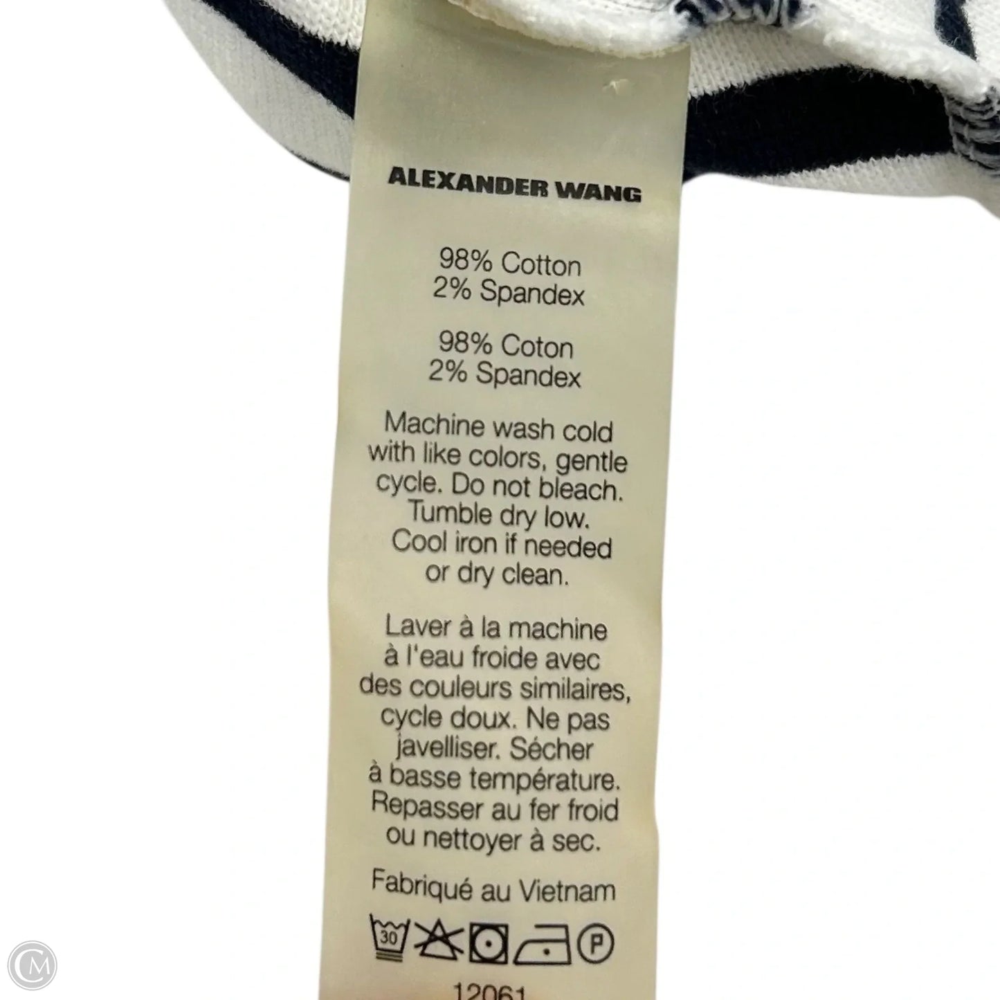 Top Long Sleeve Luxury Designer By Alexander Wang In Striped Pattern, Size: Xs