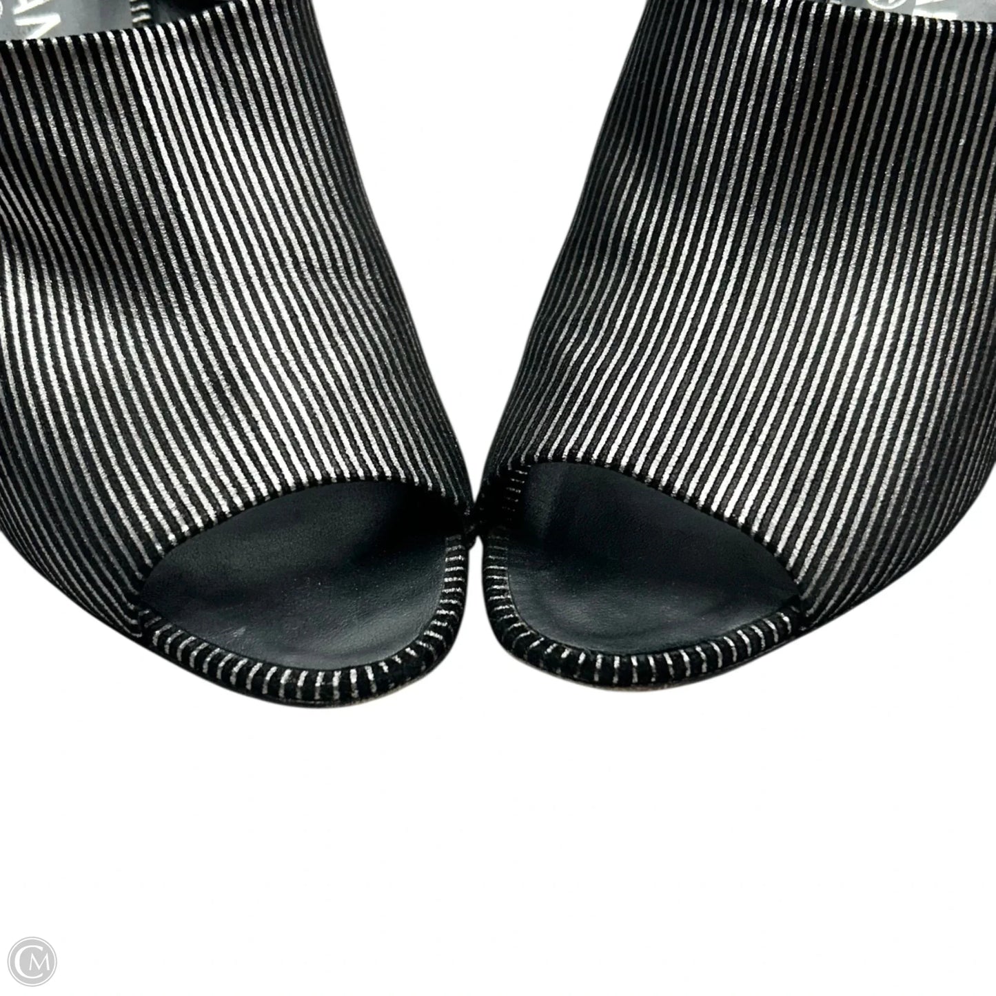 Sandals Luxury Designer By Chanel In Black & Silver, Size: 10