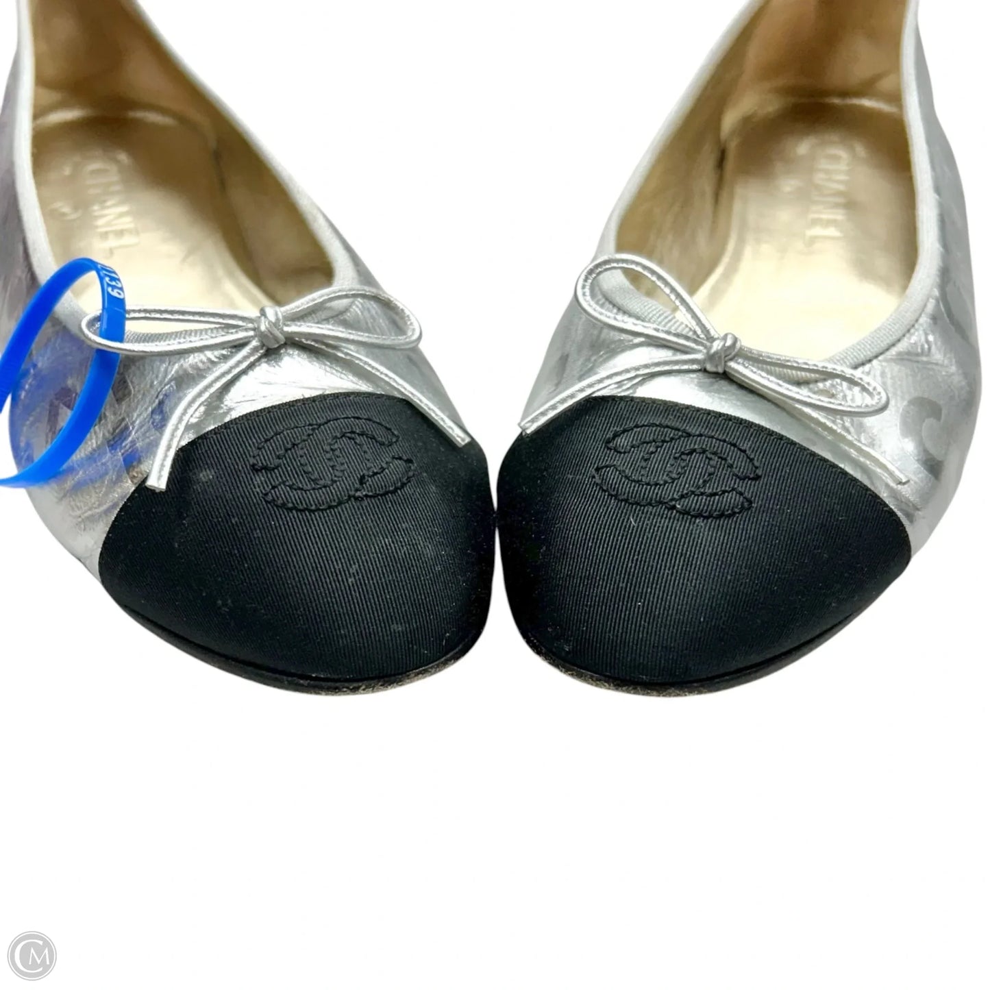 Shoes Luxury Designer By Chanel In Black & Silver, Size: 10.5