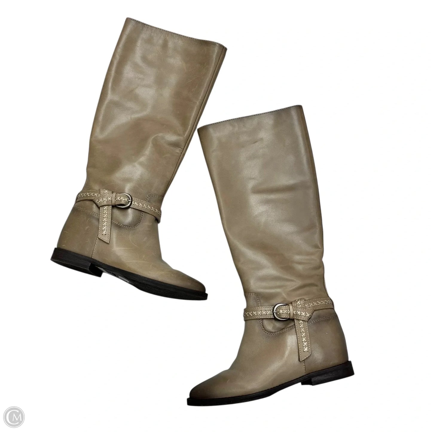 Boots Mid-calf Flats By Lucky Brand In Taupe, Size: 8