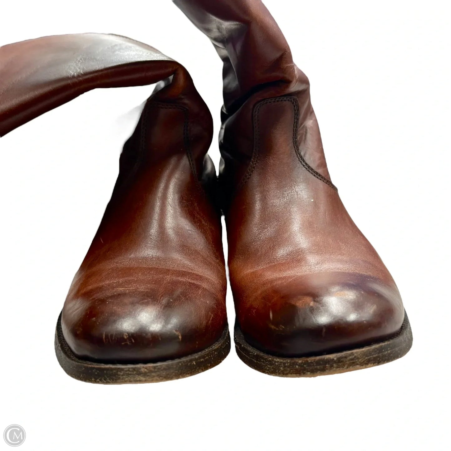 Boots Designer By Frye In Brown, Size: 5