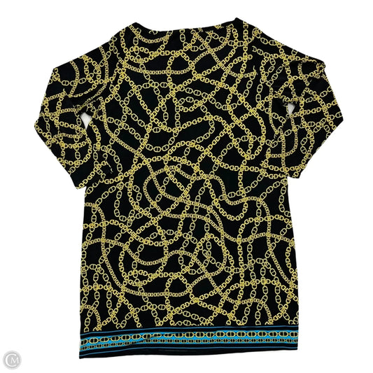 Dress Casual Midi By Michael By Michael Kors In Black & Gold, Size: 2x