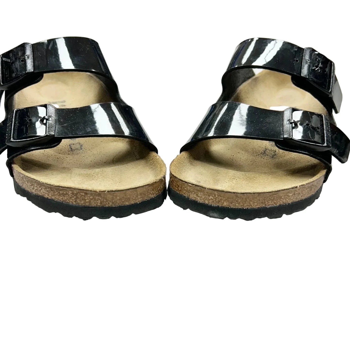 Sandals Flats By Birkenstock In Black, Size: 8