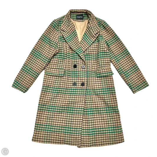 Coat Peacoat By Chartou In Plaid Pattern, Size: L