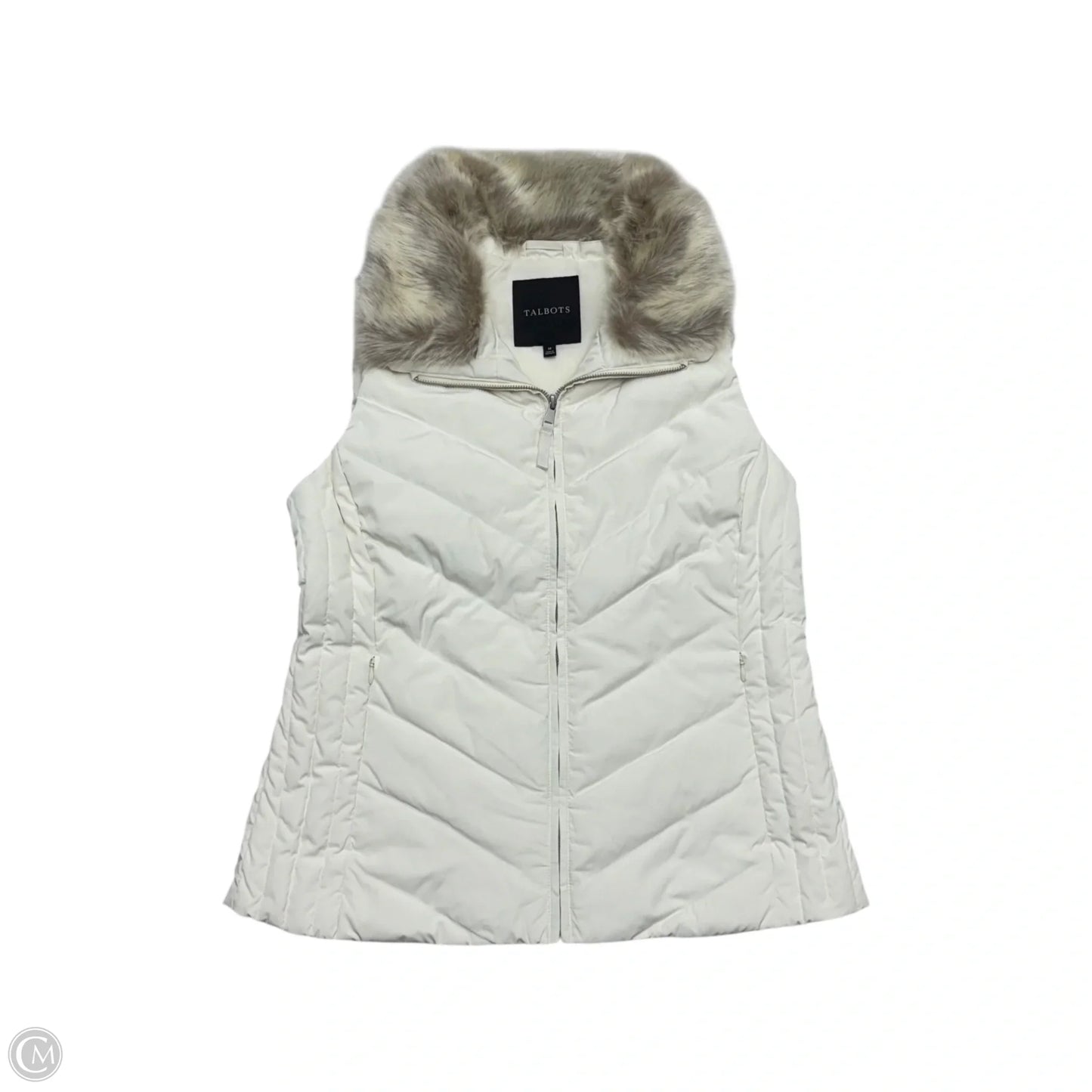 Vest Puffer & Quilted By Talbots In Cream, Size: M