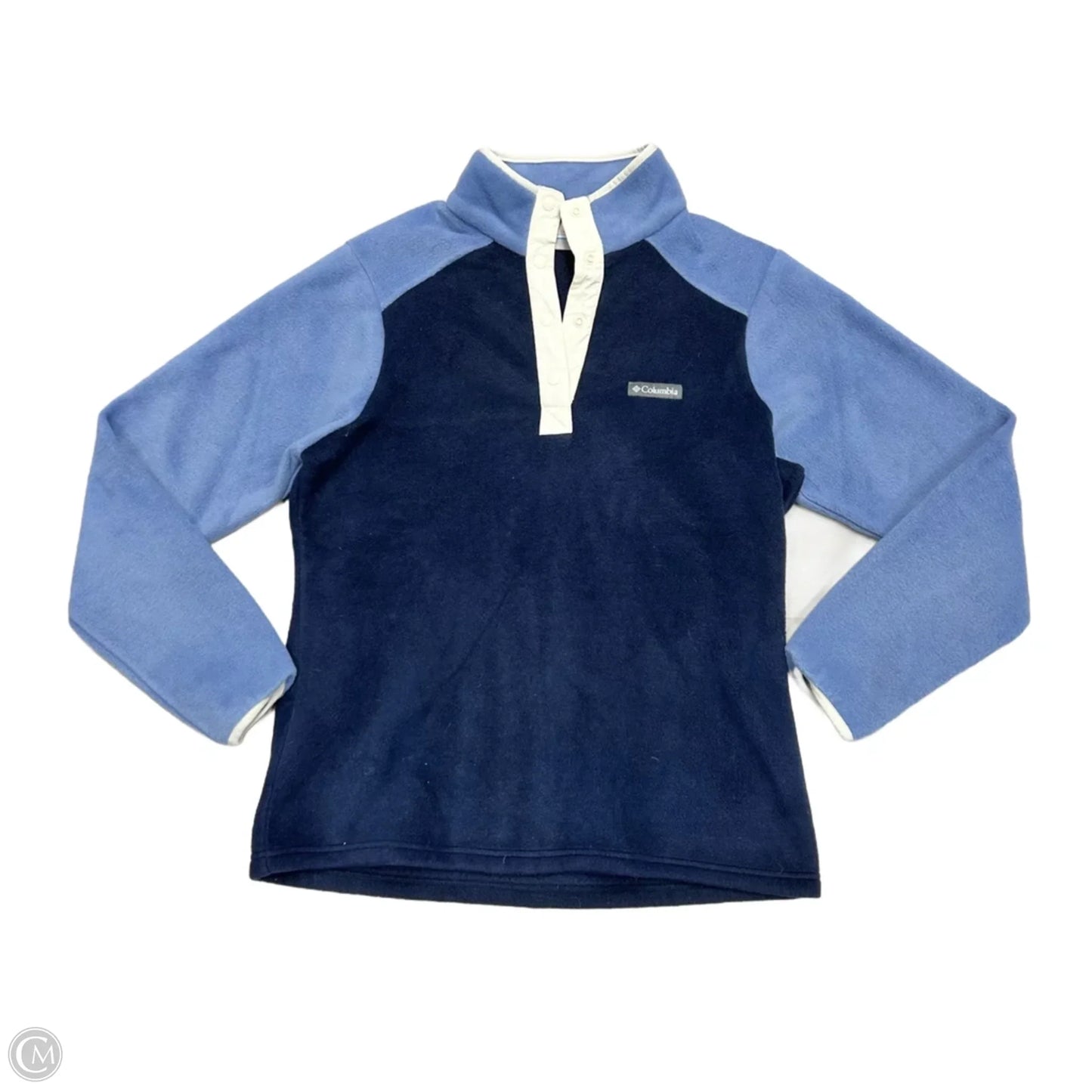 Jacket Fleece By Columbia In Blue & Cream, Size: M