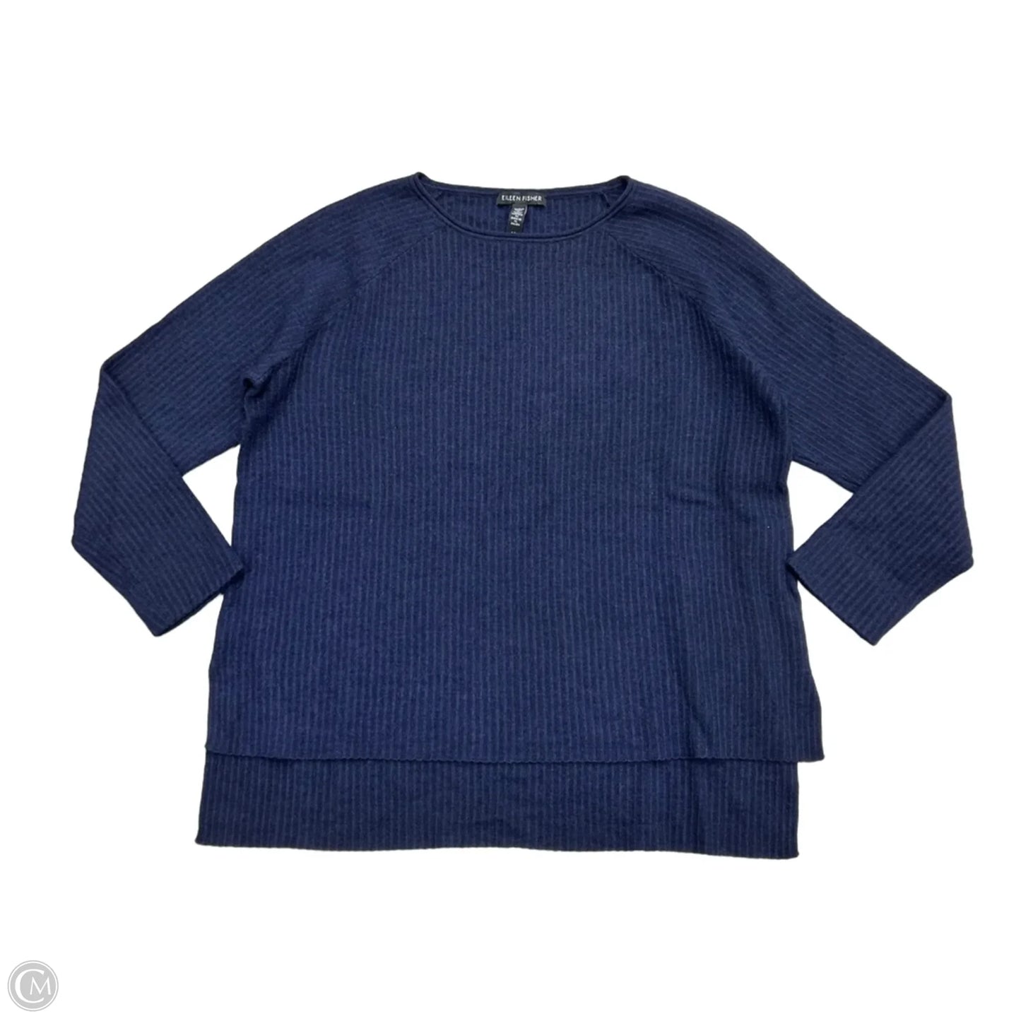 Top 3/4 Sleeve By Eileen Fisher In Navy, Size: S