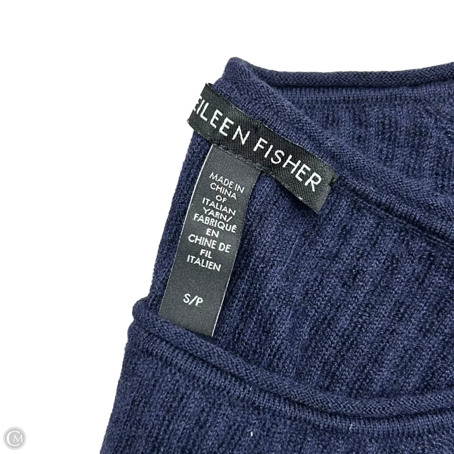 Top 3/4 Sleeve By Eileen Fisher In Navy, Size: S