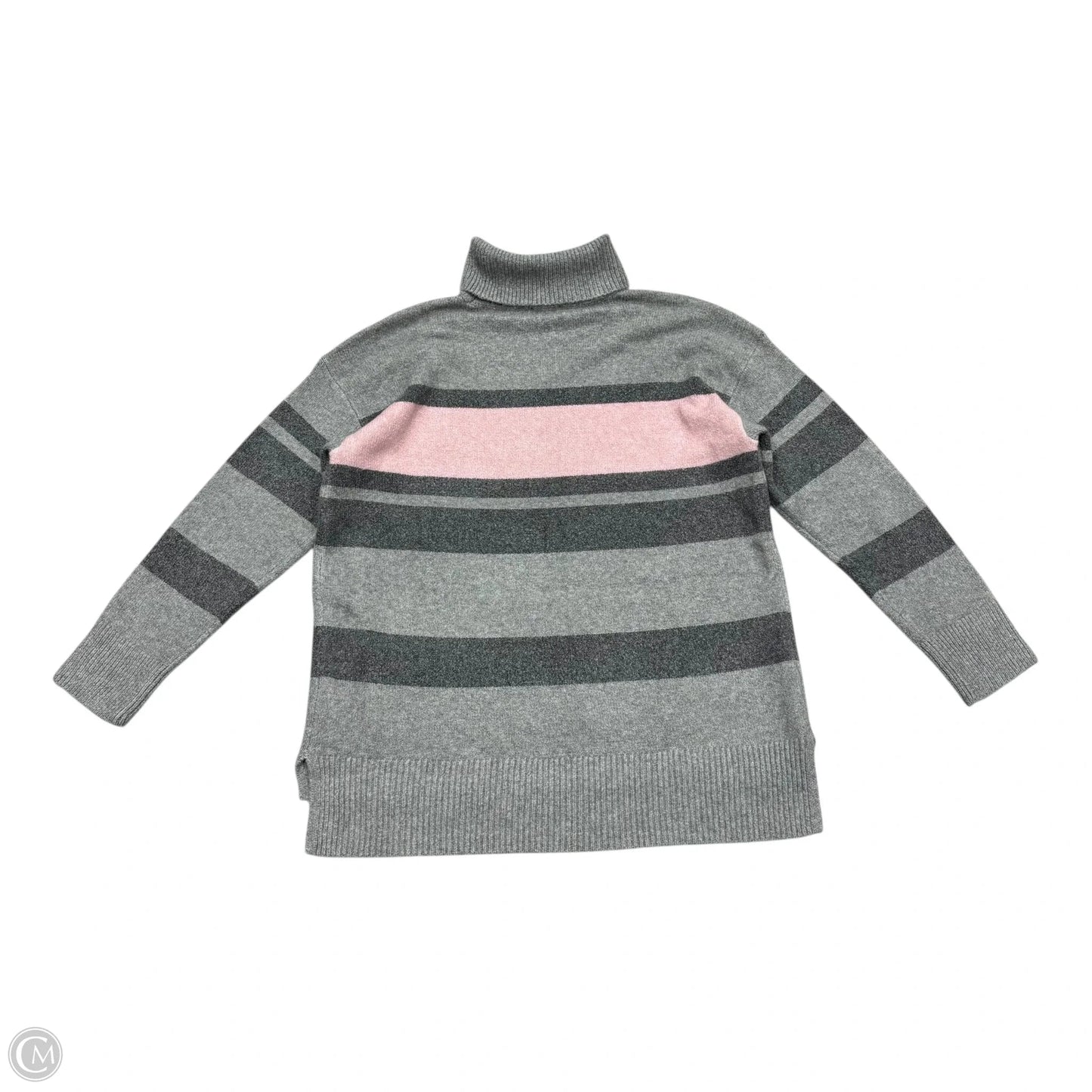 Sweater By Talbots In Grey & Pink, Size: Xl