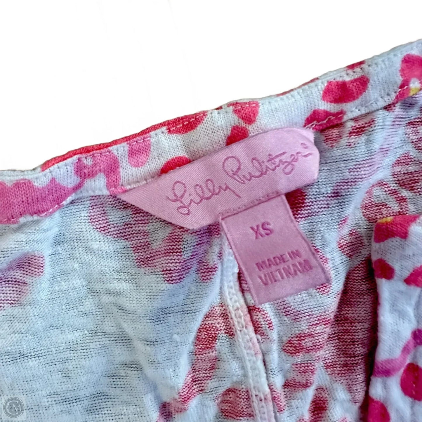 Top Sleeveless Designer By Lilly Pulitzer In Pink & White, Size: Xs