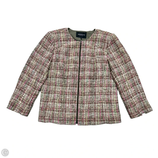 Blazer Designer By Lafayette 148 In Brown & Pink, Size: Xl