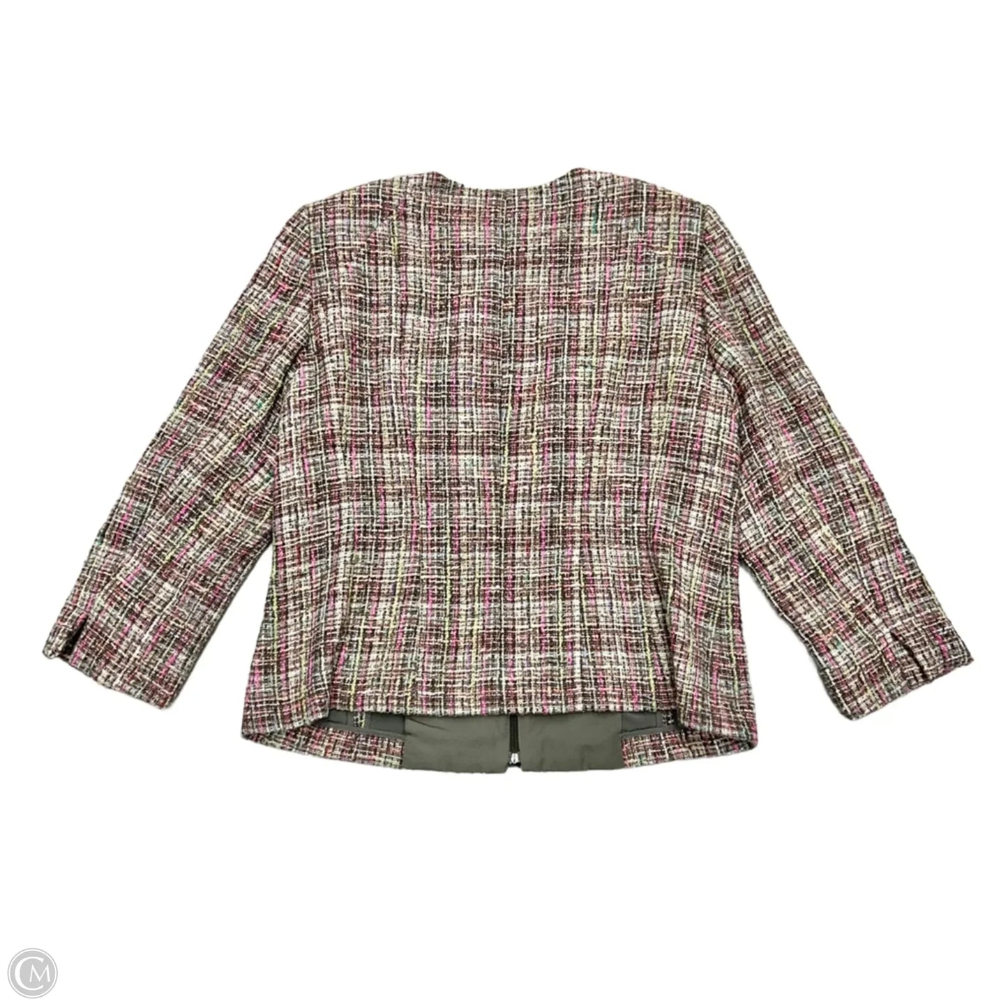 Blazer Designer By Lafayette 148 In Brown & Pink, Size: Xl