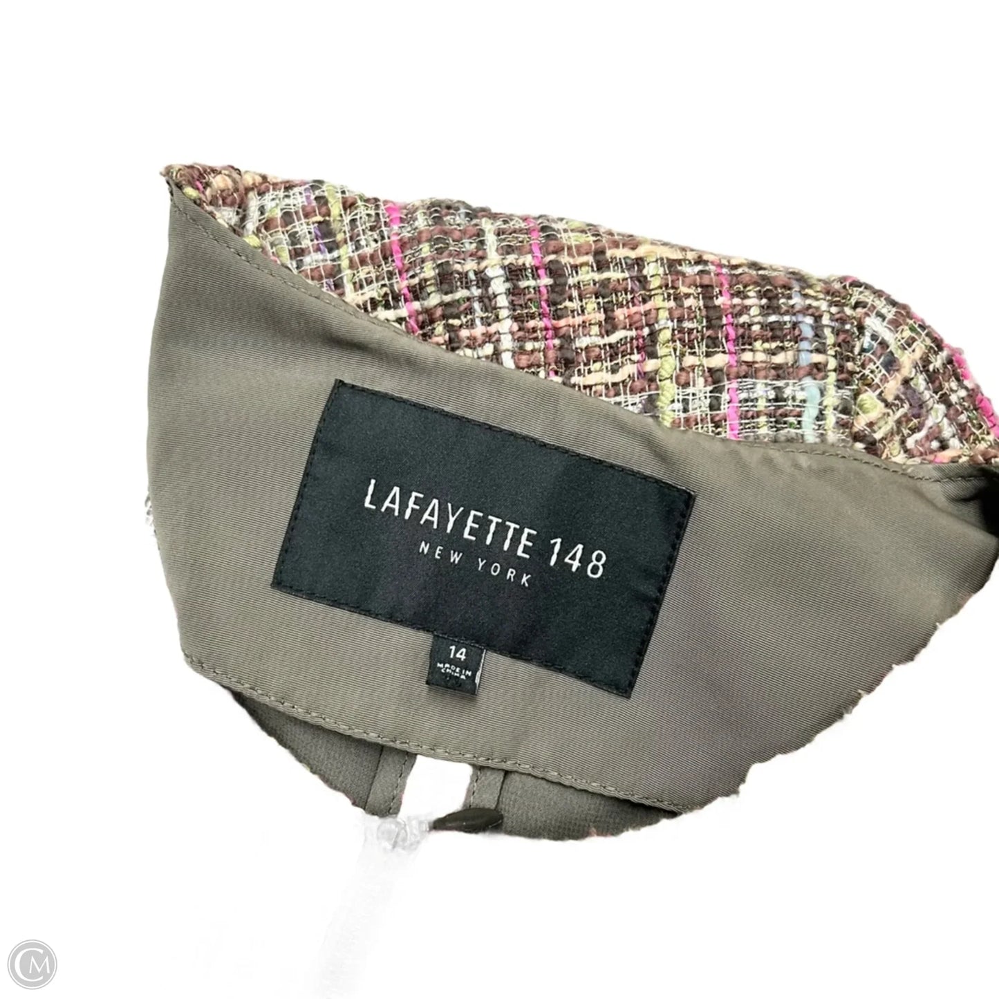 Blazer Designer By Lafayette 148 In Brown & Pink, Size: Xl