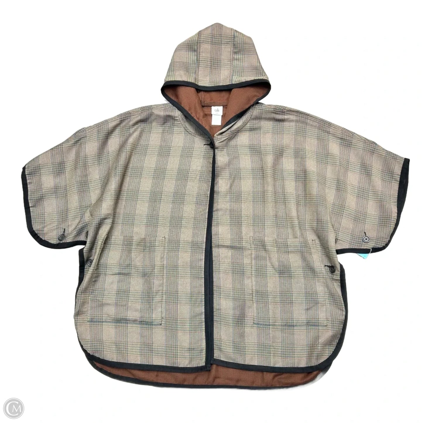Poncho By Cabi In Plaid Pattern, Size: Xs/S