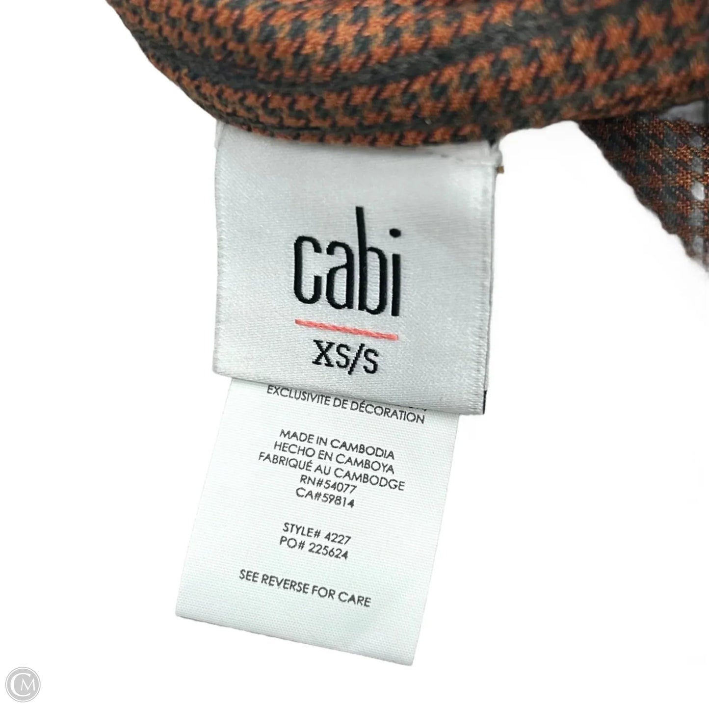 Poncho By Cabi In Plaid Pattern, Size: Xs/S