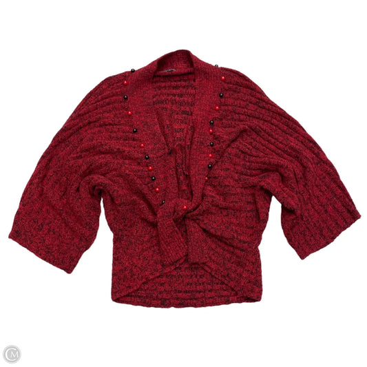 Sweater Cardigan By Clothes Mentor In Red, Size: M