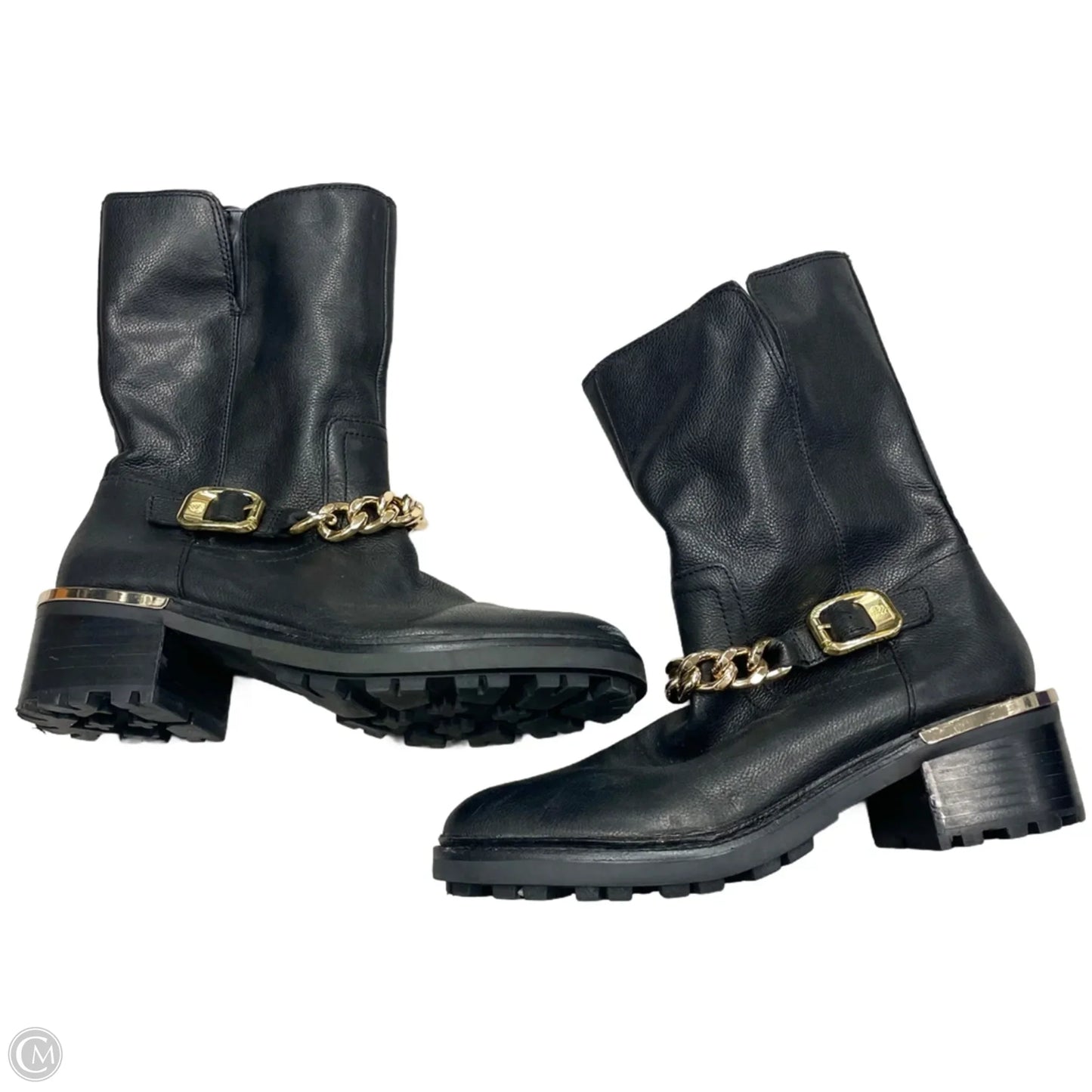 Boots Mid-calf Flats By Vince Camuto In Black & Gold, Size: 8