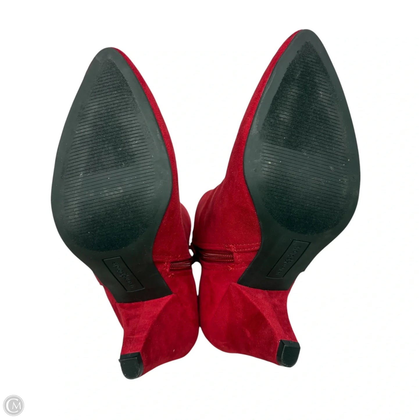Boots Ankle Heels By Seven Dials In Red, Size: 7.5