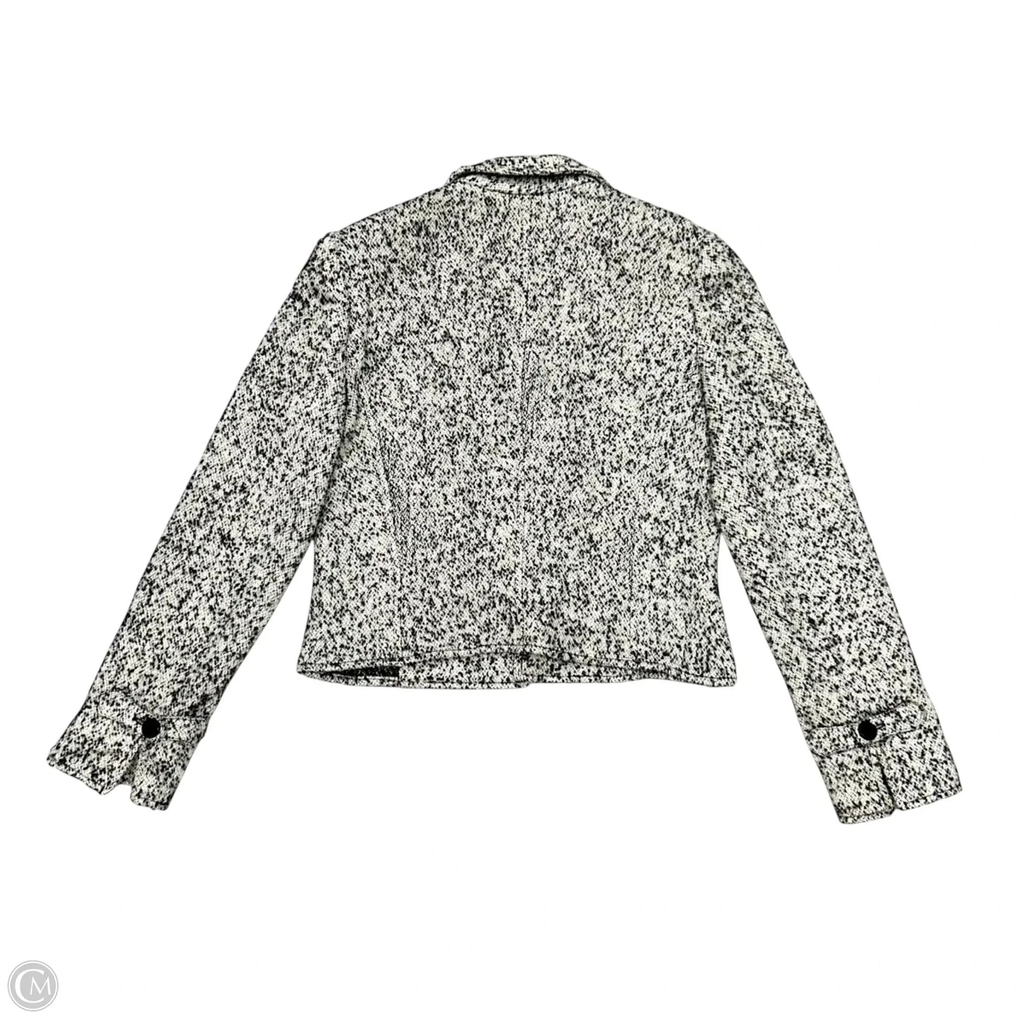 Blazer Luxury Designer By Valentino-garavani In Black & Cream, Size: L
