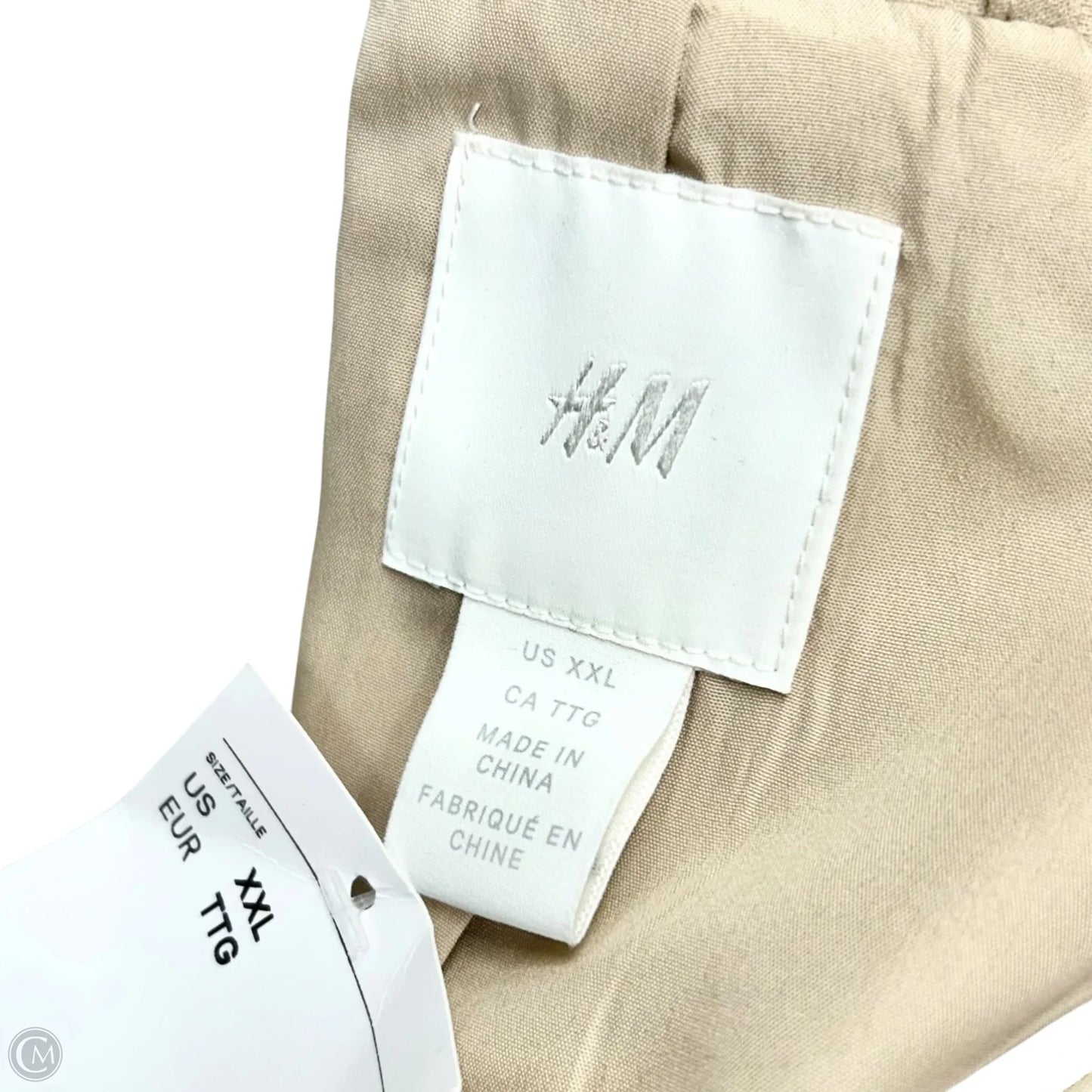Coat Trench Coat By H&m In Cream, Size: Xxl