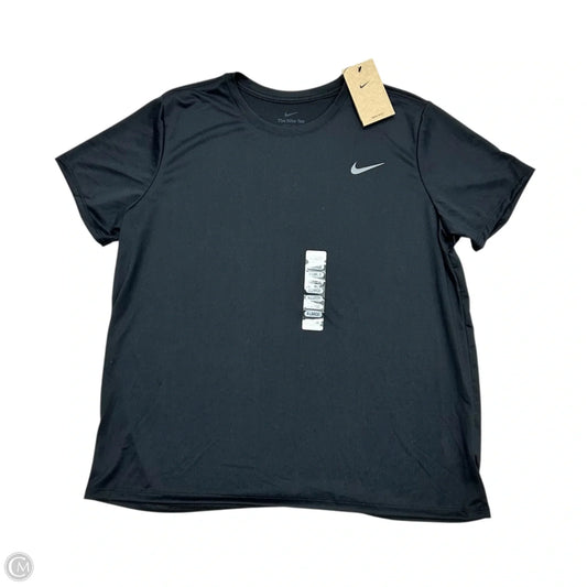 Athletic Top Short Sleeve By Nike Apparel In Black & White, Size: Xl