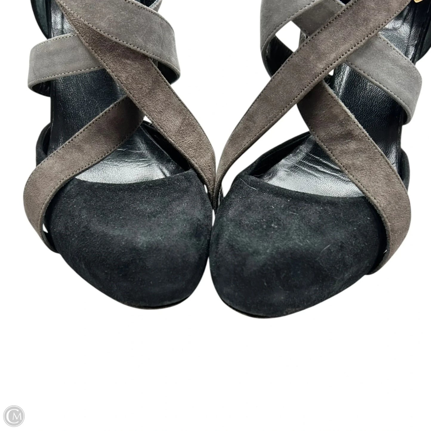 Sandals Heels Block By Loeffler Randall In Black & Grey, Size: 8