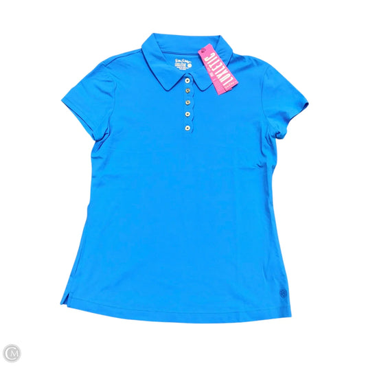 Top Short Sleeve Designer By Lilly Pulitzer In Blue, Size: M