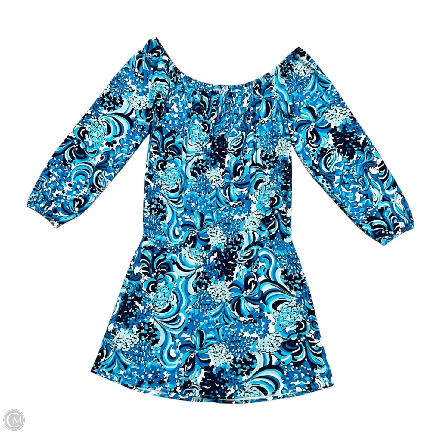 Romper Designer By Lilly Pulitzer In Blue & White, Size: M