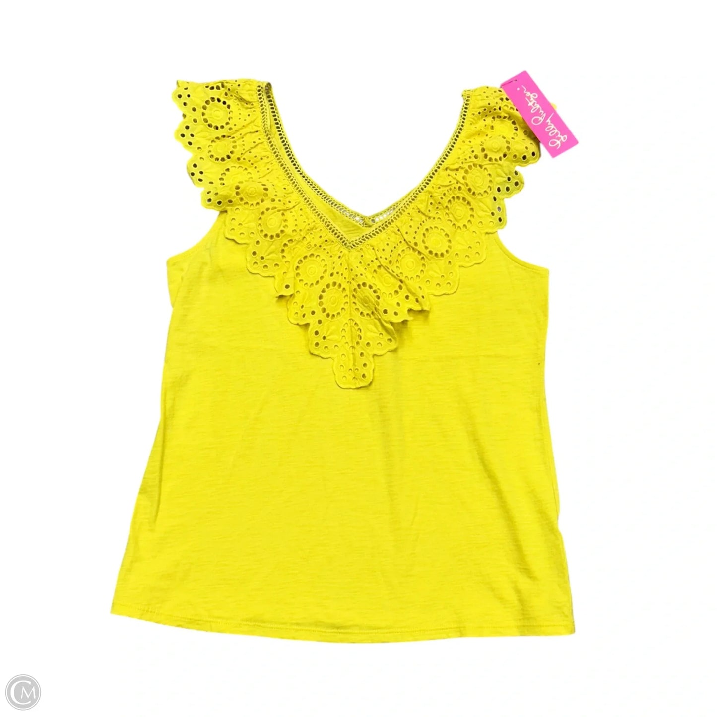 Top Sleeveless Designer By Lilly Pulitzer In Yellow, Size: M