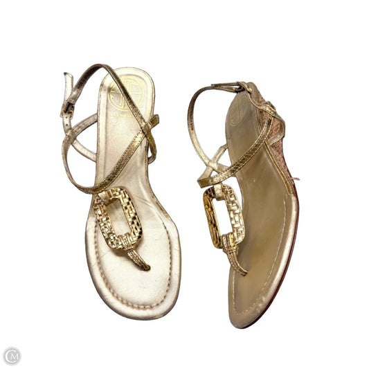Sandals Designer By Lilly Pulitzer In Gold, Size: 7