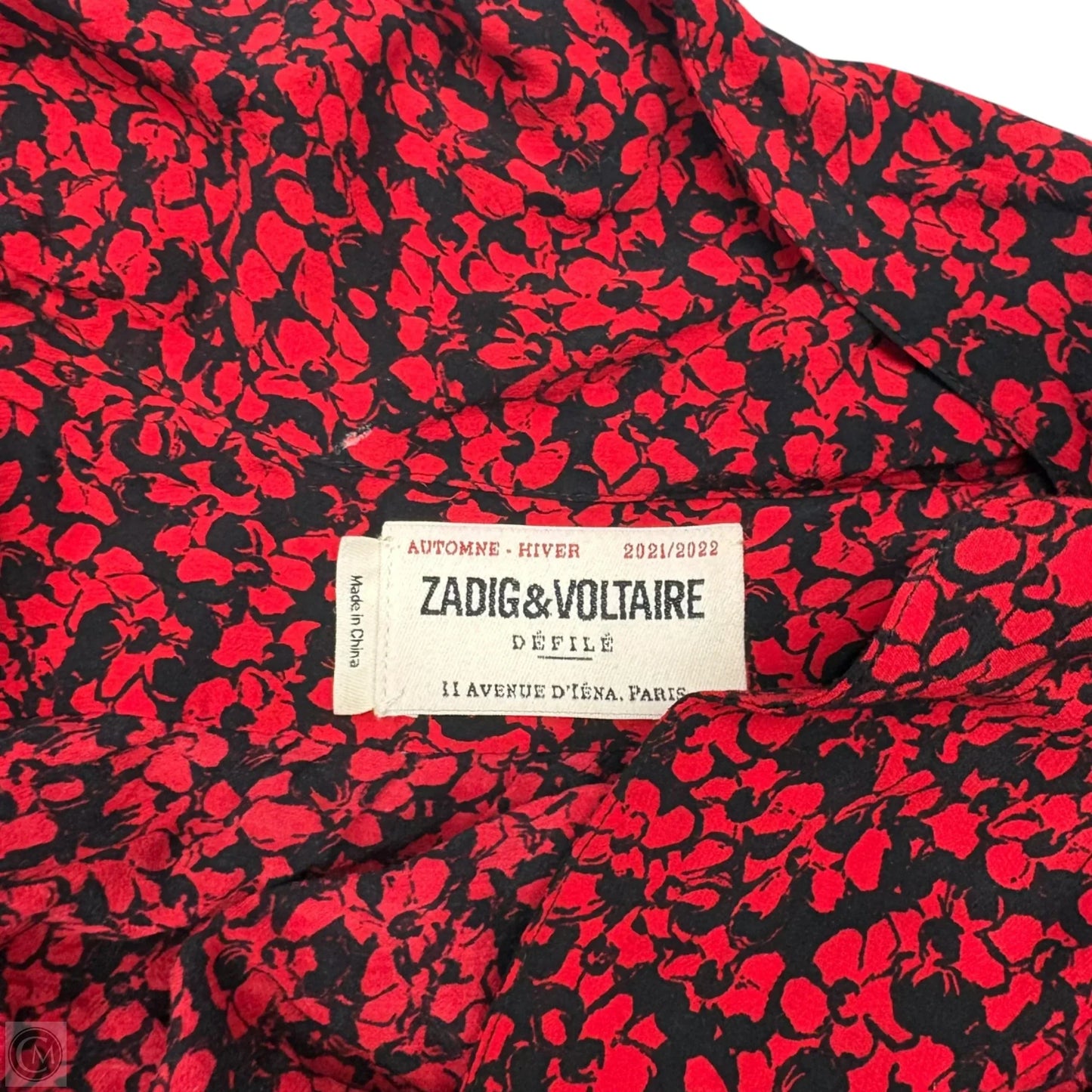 Top Long Sleeve By Zadig And Voltaire In Black & Red, Size: Xs