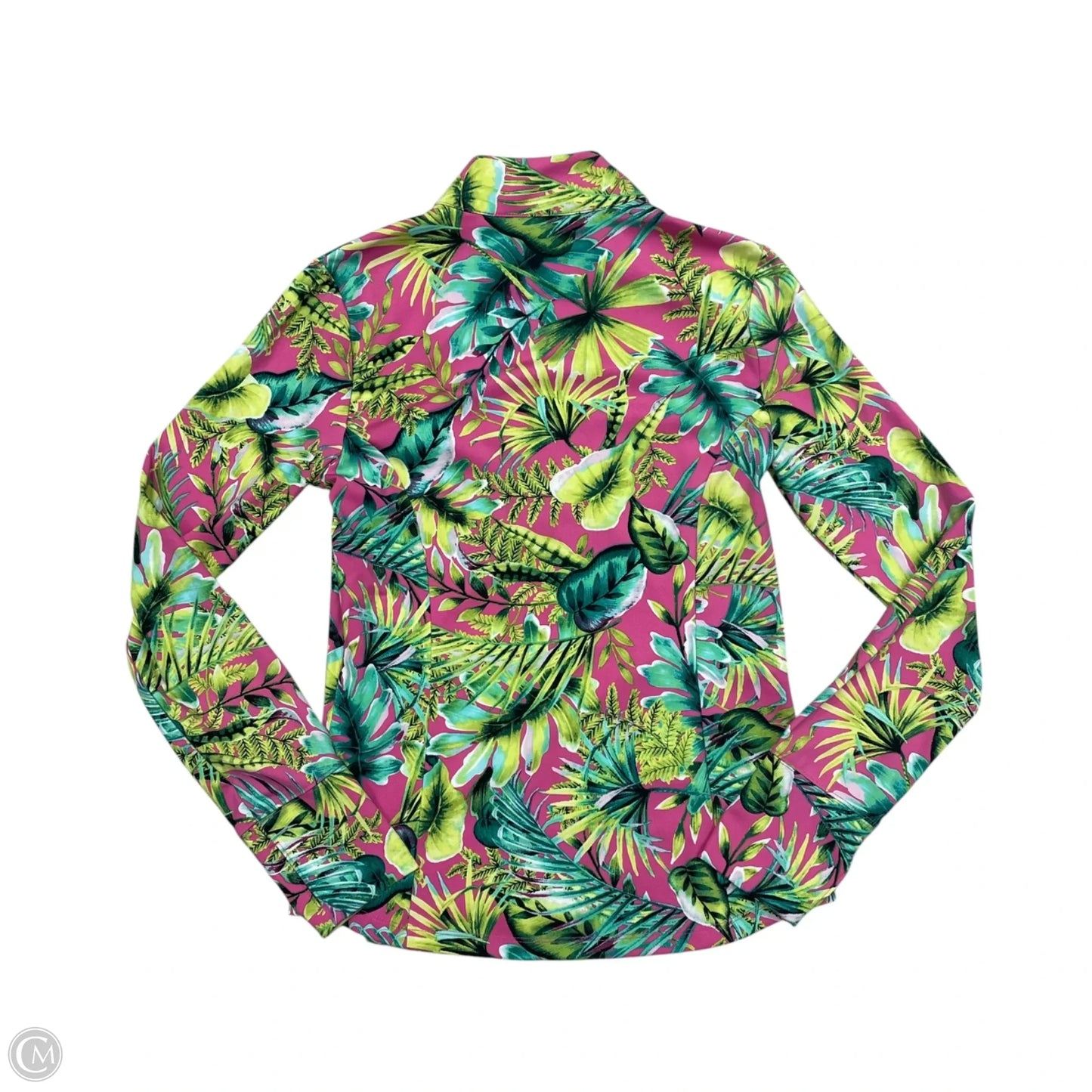 Athletic Top Long Sleeve Collar By Tommy Bahama In Tropical Print, Size: S